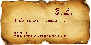 Brünauer Lamberta névjegykártya